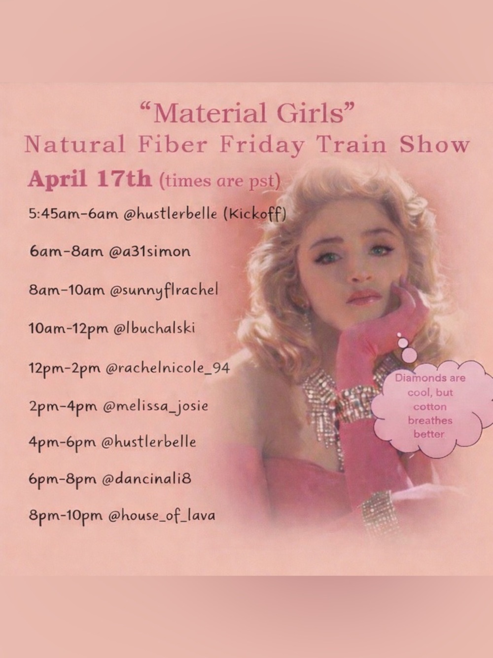 Material Girls Natural Fiber Friday Train Show